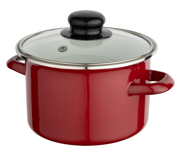 Altom Garnek emaliowany 16 cm 1,4 l pokrywka merlot indukcja - 1611124 - zdjęcie